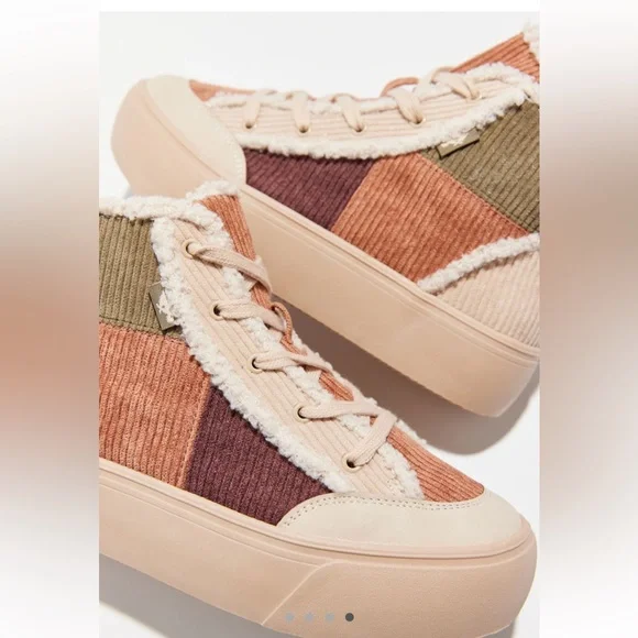 Rocket Dog Flair Corduroy Patchwork Platform Sneakers - Picture 3 of 8